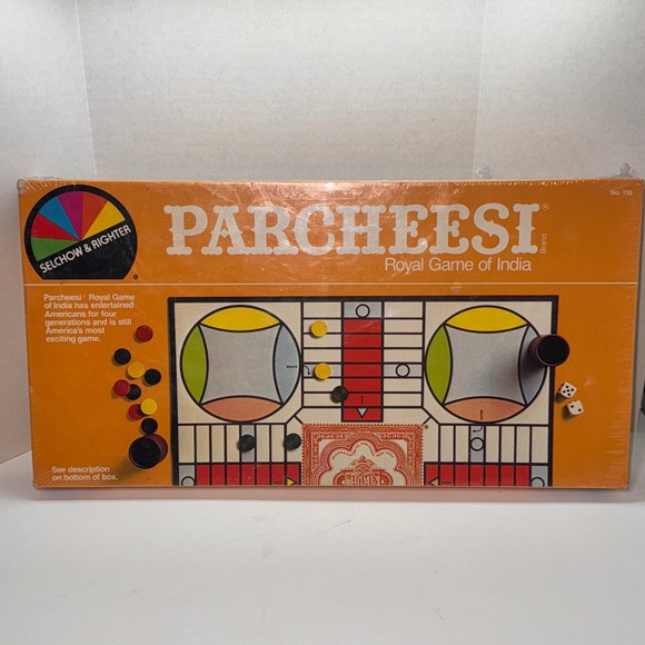 Vintage Parcheesi Royal Game of India Selchow & Righter Board Game Sealed - Picture 1 of 3